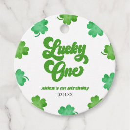 Lucky One Green Shamrock Clover 1st Birthday Party Geschenkanhänger
