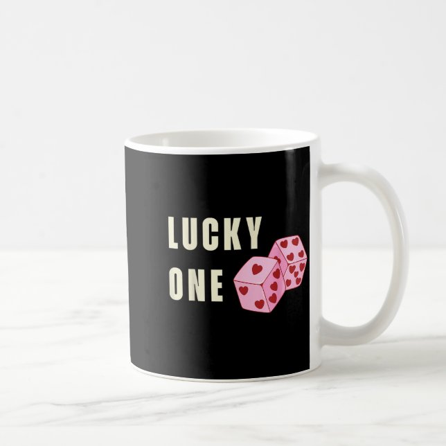 Lucky One Heart Dice Couples Matching Valentines D Kaffeetasse (Rechts)