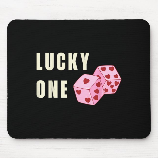 Lucky One Heart Dice Couples Matching Valentines D Mousepad (Vorne)