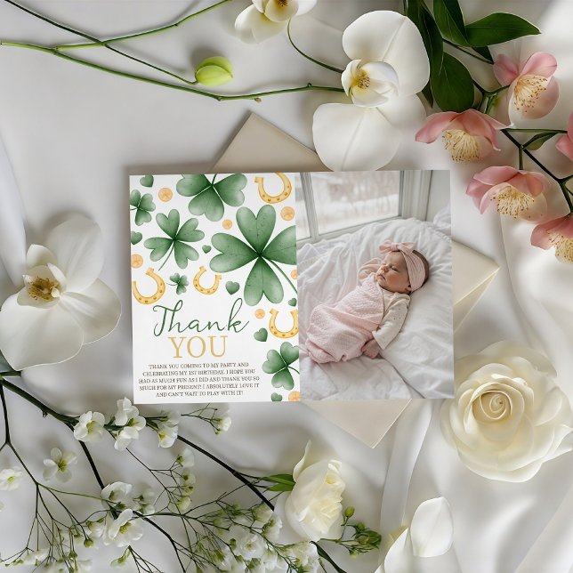 Lucky One Photo Thank You Card Einladung (Von Creator hochgeladen)