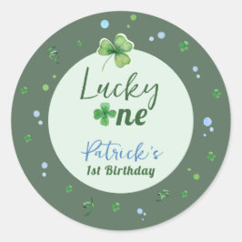 Lucky One St Patrick Boy Birthday Runder Aufkleber