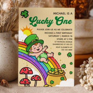 Lucky One St. Patrick's Day 1. Geburtstagsfeier Einladung