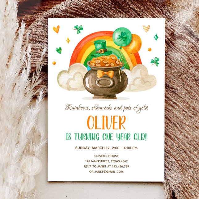 Lucky One St. Patrick's Day Boy First Birthday Inv Einladung (Von Creator hochgeladen)