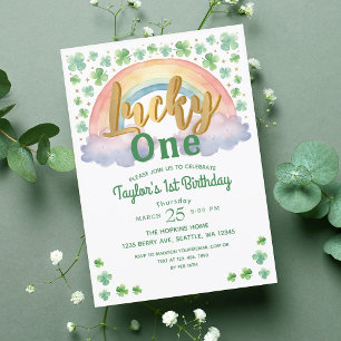 Lucky One St Patricks Kids 1. Geburtstag Einladung
