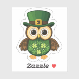 Lucky Owl St. Patrick's Day Sticker