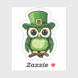 Lucky Owl St. Patrick's Day Sticker