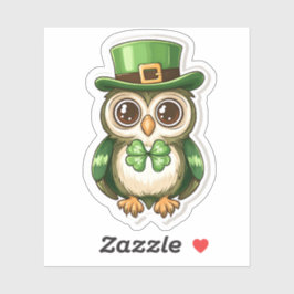 Lucky Owl St. Patrick's Day Sticker