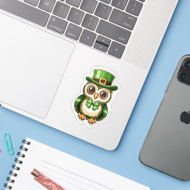 Lucky Owl St. Patrick's Day Sticker