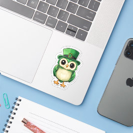 Lucky Owl St. Patrick's Day Sticker