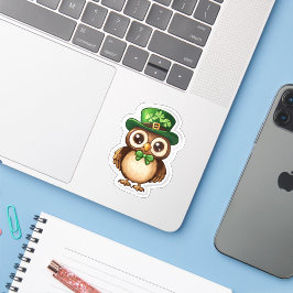 Lucky Owl St. Patrick's Day Sticker