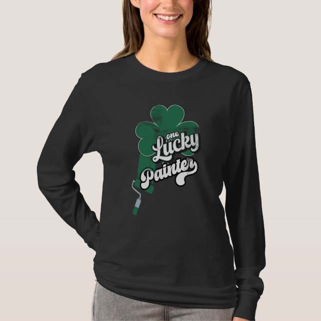 Lucky Painter Shamrock C St Patricks Day T-Shirt (Vorderseite)