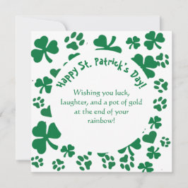 Lucky Paws St. Patrick's Day Card Kleeblatt Feiertagskarte