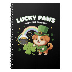 "Lucky Paws St. Patrick's Day Welpe" Notizblock