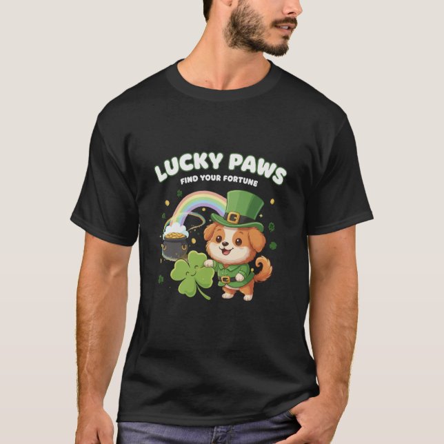  "Lucky Paws St. Patrick's Day Welpe" T-Shirt (Vorderseite)