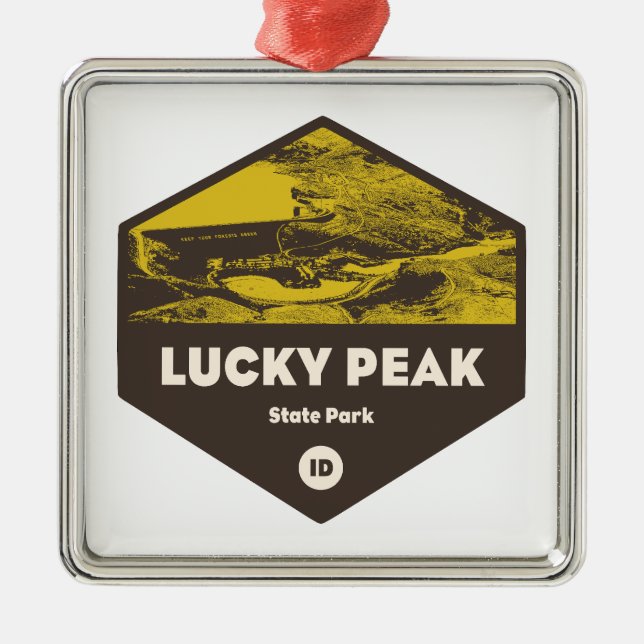 Lucky Peak Staat Park Idaho Ornament Aus Metall (Vorne)