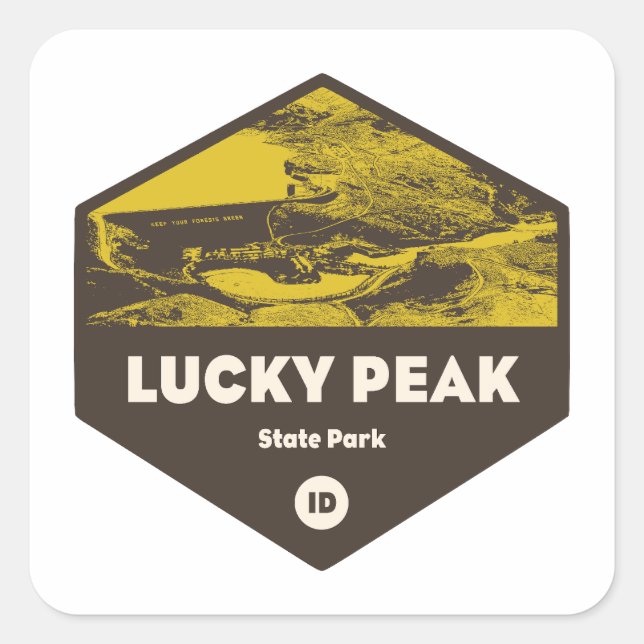 Lucky Peak Staat Park Idaho Quadratischer Aufkleber (Vorderseite)