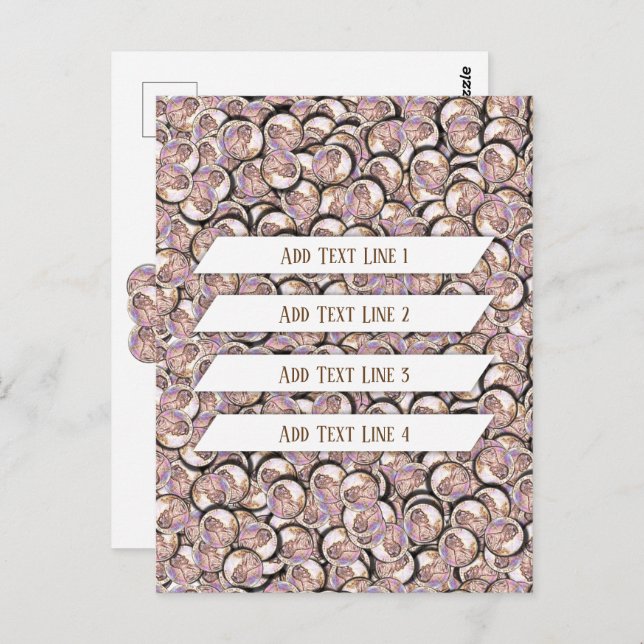 Lucky Pennies Postkarte (Vorne/Hinten)