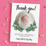 Lucky Pink Clovers Foto Girl Baby Dusche Dankeskarte<br><div class="desc">Rosa vierblättriges Kleeblatt Thema Mädchen Dusche danke Ihnen Karte personalisiert mit einem Foto Ihrer neugeborenen Tochter zu danken, die Gäste kamen zu Ihrer glücklichen Charme Babydusche mit dem Foto Ihres Babys gerahmt durch handgezeichnet Illustrationen von vier Blatt Klee und rosa Klee Blume. St Patrick's Day Girl Dusche Dankeschön-Karte mit glücklichen...</div>
