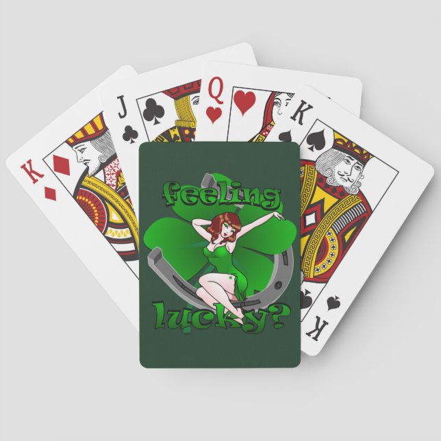 Lucky Playing Cards Lady Luck St Patrick Karten Spielkarten (Rückseite)