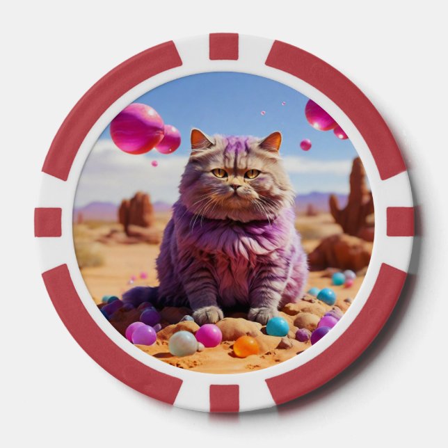 Lucky Pocker Chips für Katzen Liebhaber (Vorderseite)