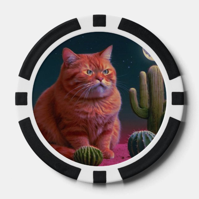 Lucky Pocker Chips für Katzen Liebhaber (Vorderseite)