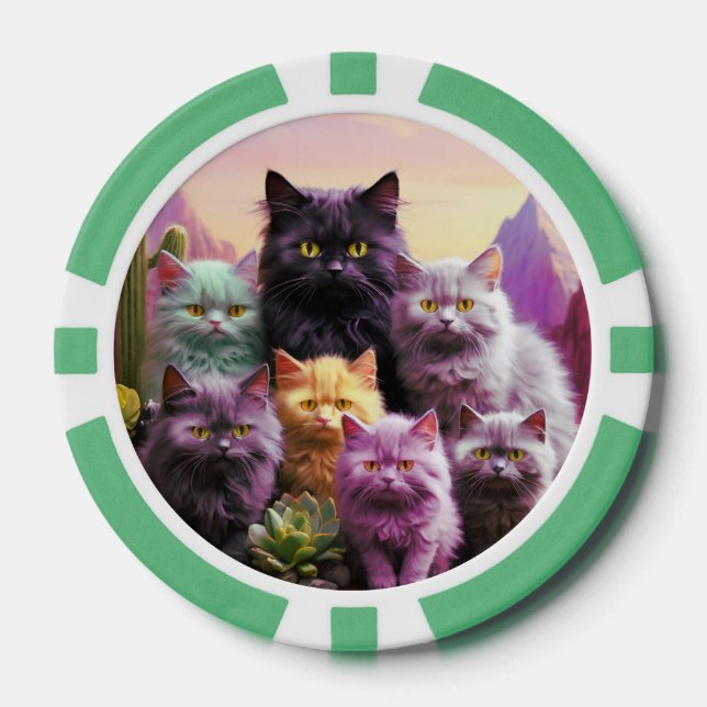 Lucky Pocker Chips für Katzen Liebhaber (Vorderseite)