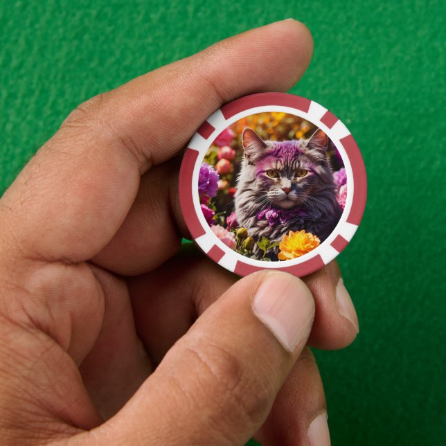 Lucky Pocker Chips für Katzen Liebhaber (Hand)