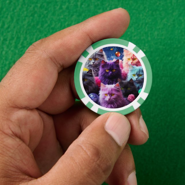 Lucky Pocker Chips für Katzen Liebhaber (Hand)