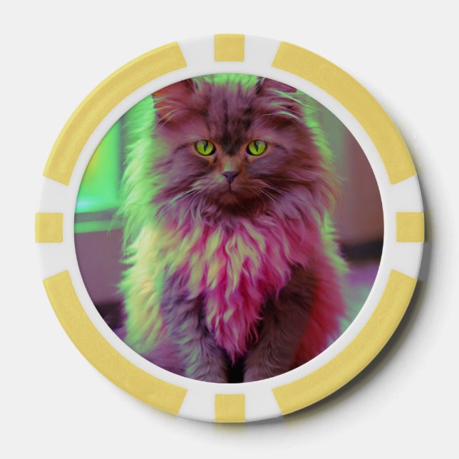 Lucky Pocker Chips für Katzen Liebhaber (Vorderseite)