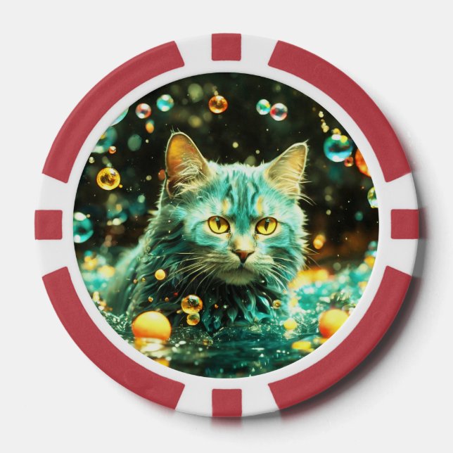 Lucky Pocker Chips für Katzen Liebhaber (Vorderseite)