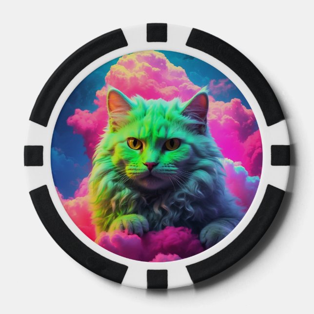 Lucky Pocker Chips für Katzen Liebhaber (Vorderseite)
