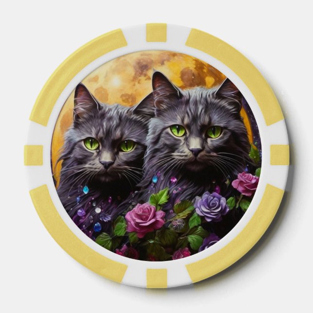 Lucky Pocker Chips für Katzen Liebhaber (Vorderseite)