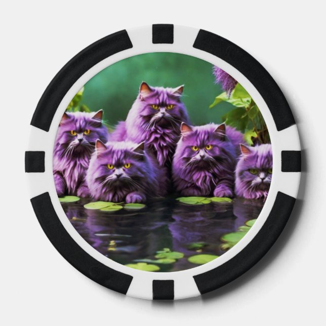 Lucky Pocker Chips für Katzen Liebhaber (Vorderseite)