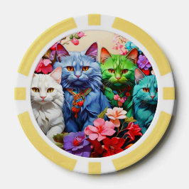 Lucky Poker Chips for Cat Lovers