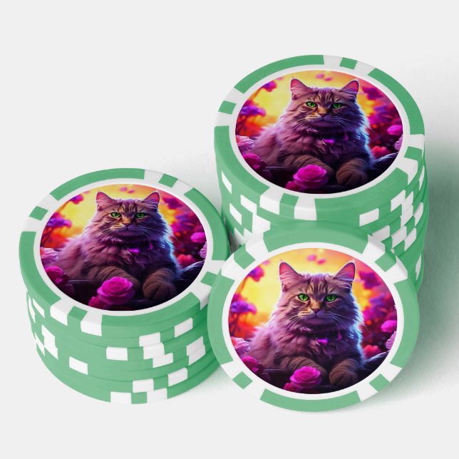 Lucky Poker Chips for Cat Lovers (Stapel)