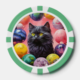 Lucky Poker Chips for Cat Lovers
