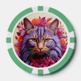 Lucky Poker Chips for Cat Lovers