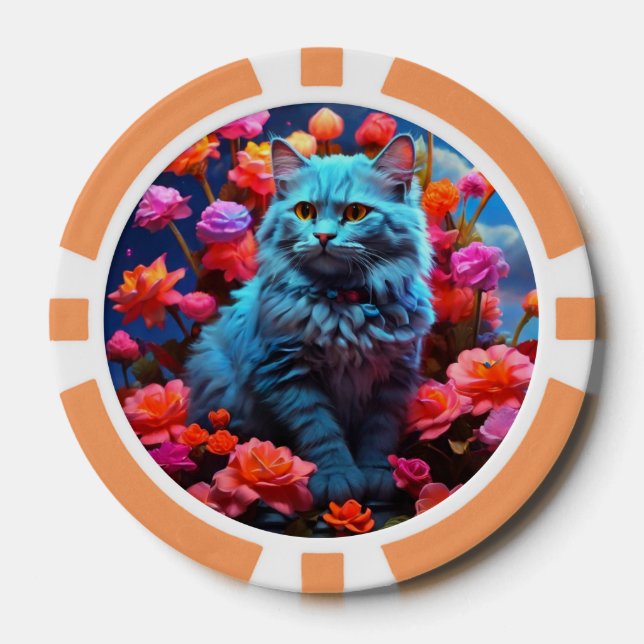 Lucky Poker Chips für Katzen Liebhaber (Vorderseite)