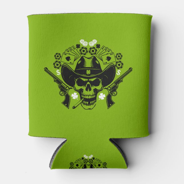 Lucky Poker Skull Dosenkühler (Vorderseite)