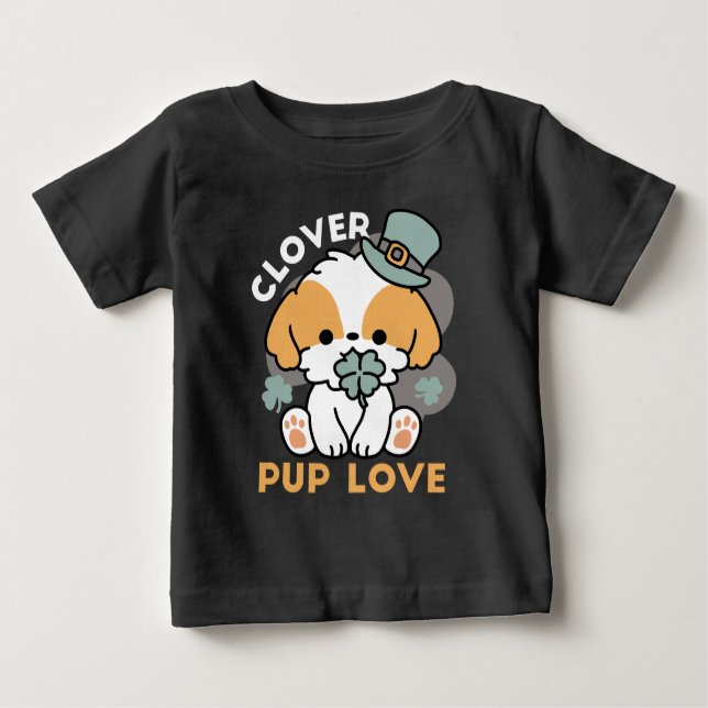 Lucky Pup mit Clover - St. Patrick's Day Gift Baby T-shirt (Vorderseite)