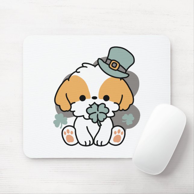 Lucky Pup mit Clover - St. Patrick's Day Gift Mousepad (Mit Mouse)