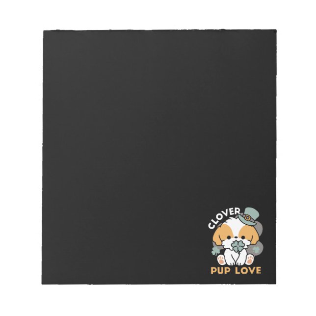 Lucky Pup mit Clover - St. Patrick's Day Gift Notizblock (Vorderseite)