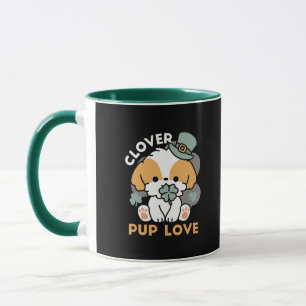 Lucky Pup mit Clover - St. Patrick's Day Gift Tasse