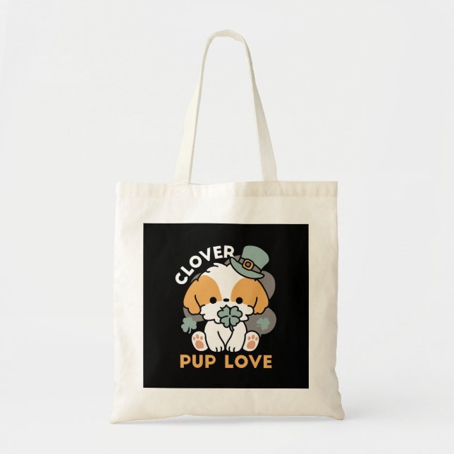 Lucky Pup mit Clover - St. Patrick's Day Gift Tragetasche (Vorne)