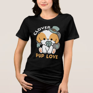Lucky Pup mit Clover - St. Patrick's Day Gift Tri-Blend Shirt