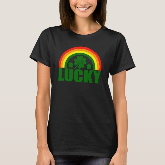 Lucky Rainbow Cool St Patrick's Day Irish Celebrat T-Shirt (Vorderseite)