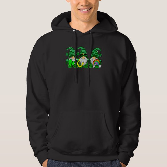 Lucky Rainbow Gnome Happy St Patrick's Day Kids Wo Hoodie (Vorderseite)