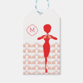 Lucky Red Elephant Girl Monogram Geschenkanhänger