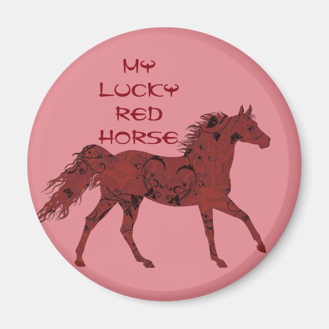 Lucky Red Horse | Magnetmagnet Magnet (Vorne)