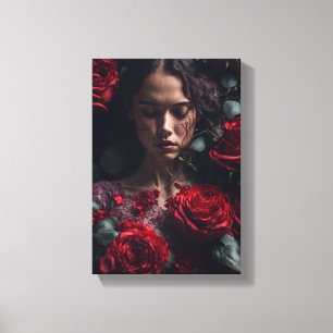 Lucky Rote Rose Girl Leinwanddruck